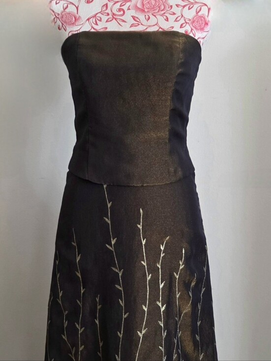 Cache Dresses & Skirts - Vintage Y2K Cache Brown And Gold Shimmer Dress -- RUNS SMALL more like XS/S